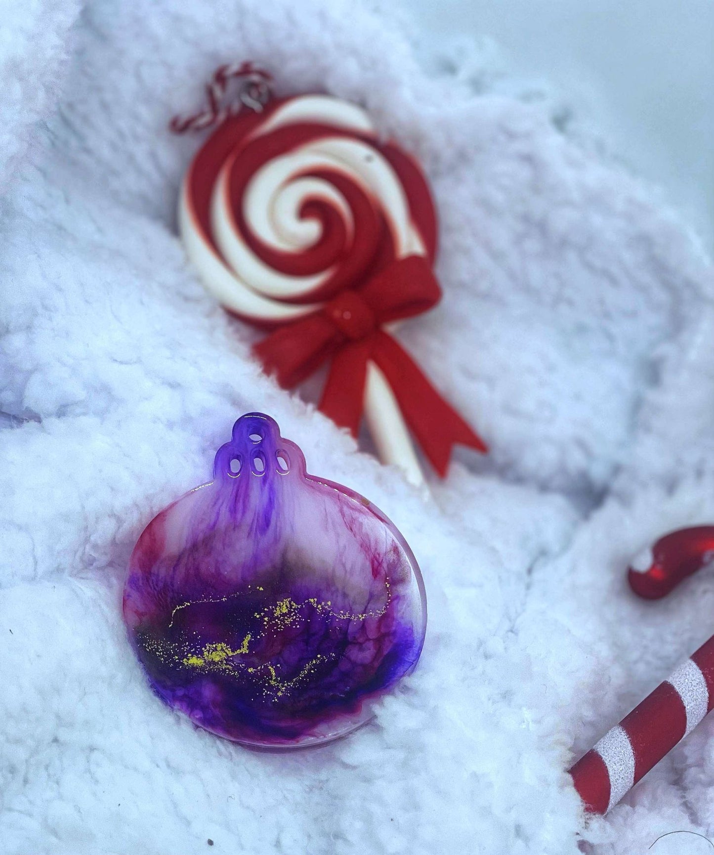 Boule de noël Marbré Violette