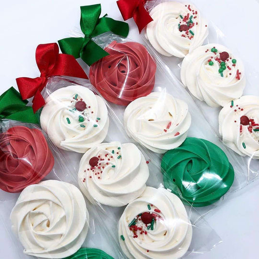 Roses de Noël en Meringues