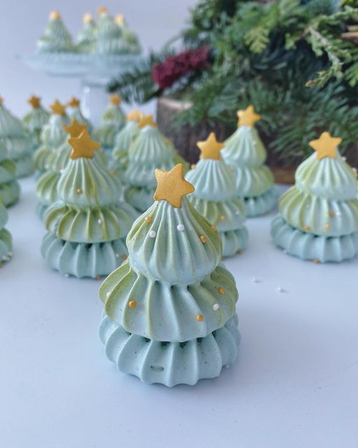 Meringues sapin de noël